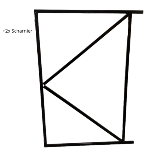 Verstelbaar poortframe 110x155cm staal 1.8mm zwart gepoedercoat