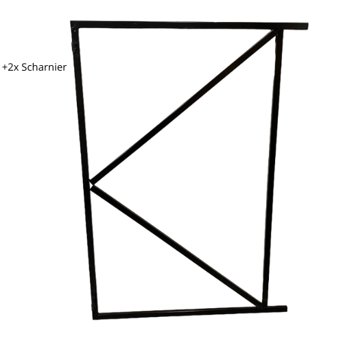 Verstelbaar poortframe 110x155cm staal 1.8mm zwart gepoedercoat