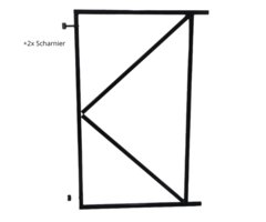 Verstelbaar poortframe staal 100x155cm - wanddikte 1.8mm - zwart