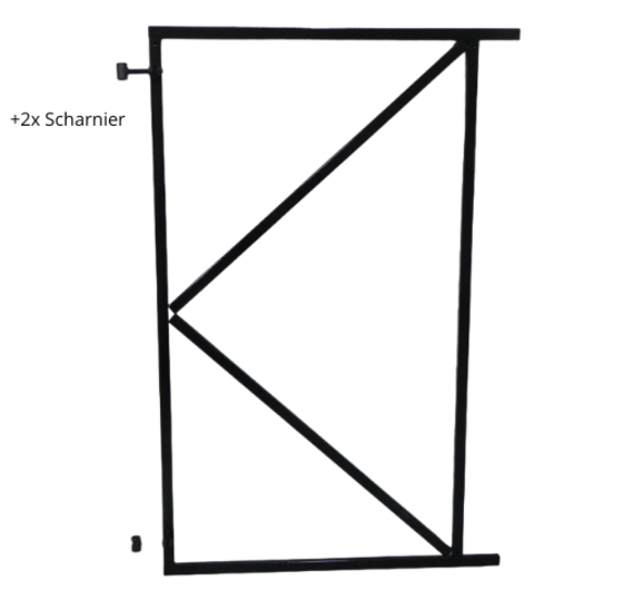 Verstelbaar poortframe staal 100x155cm - wanddikte 1.8mm - zwart