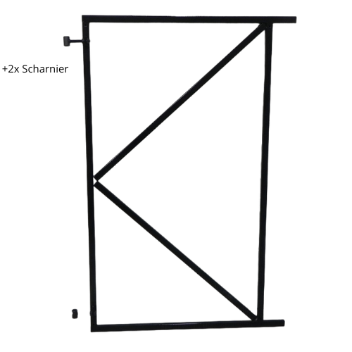 Verstelbaar poortframe staal 100x155cm - wanddikte 1.8mm - zwart