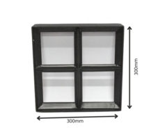 Stalen Raam 300x300mm Zwart Vast Enkel glas