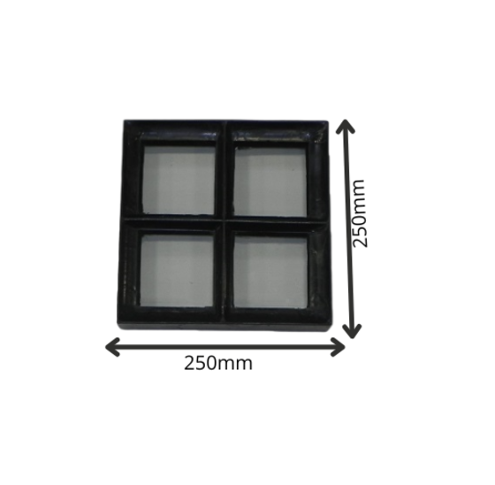 Vast stalen raam 250x250mm zwart gepoedercoat met dubbel glas