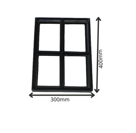Vast stalen raam 300x400mm zwart gecoat met dubbel glas