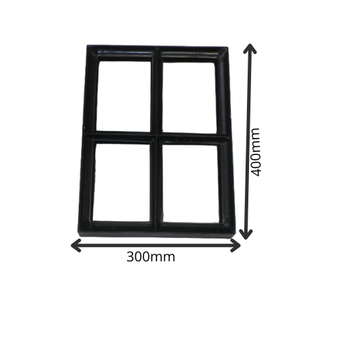 Vast stalen raam 300x400mm zwart gecoat met dubbel glas