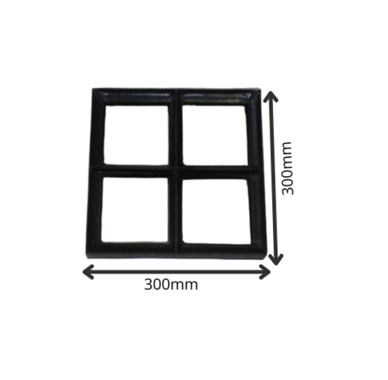 Vast stalen raam 300x300mm met dubbel glas - zwart gecoat