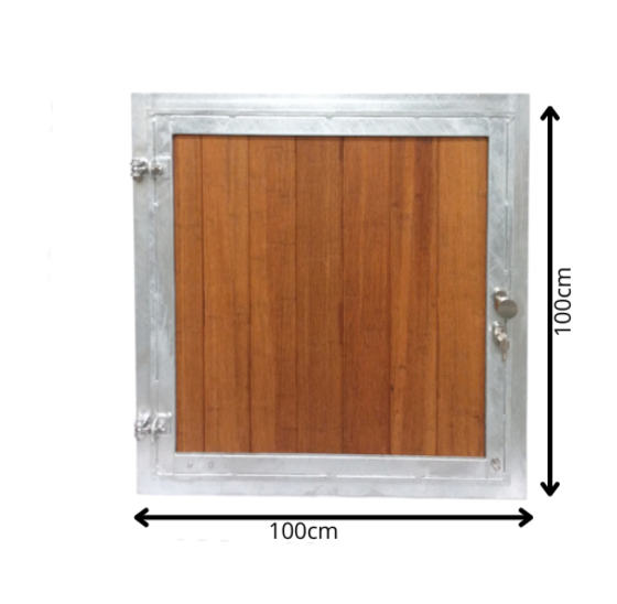 Stalraam Links Model 100x100cm Vuurverzinkt met bamboe