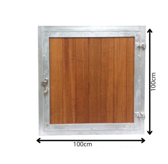 Stalraam Rechts Model 100x100cm Vuurverzinkt met bamboe