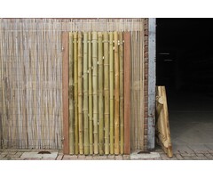 Bamboe tuindeur 100x180 cm op gegalvaniseerd stalen frame Giant