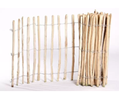 Kastanje hekwerk engels model afgeronde latten 100x500 cm