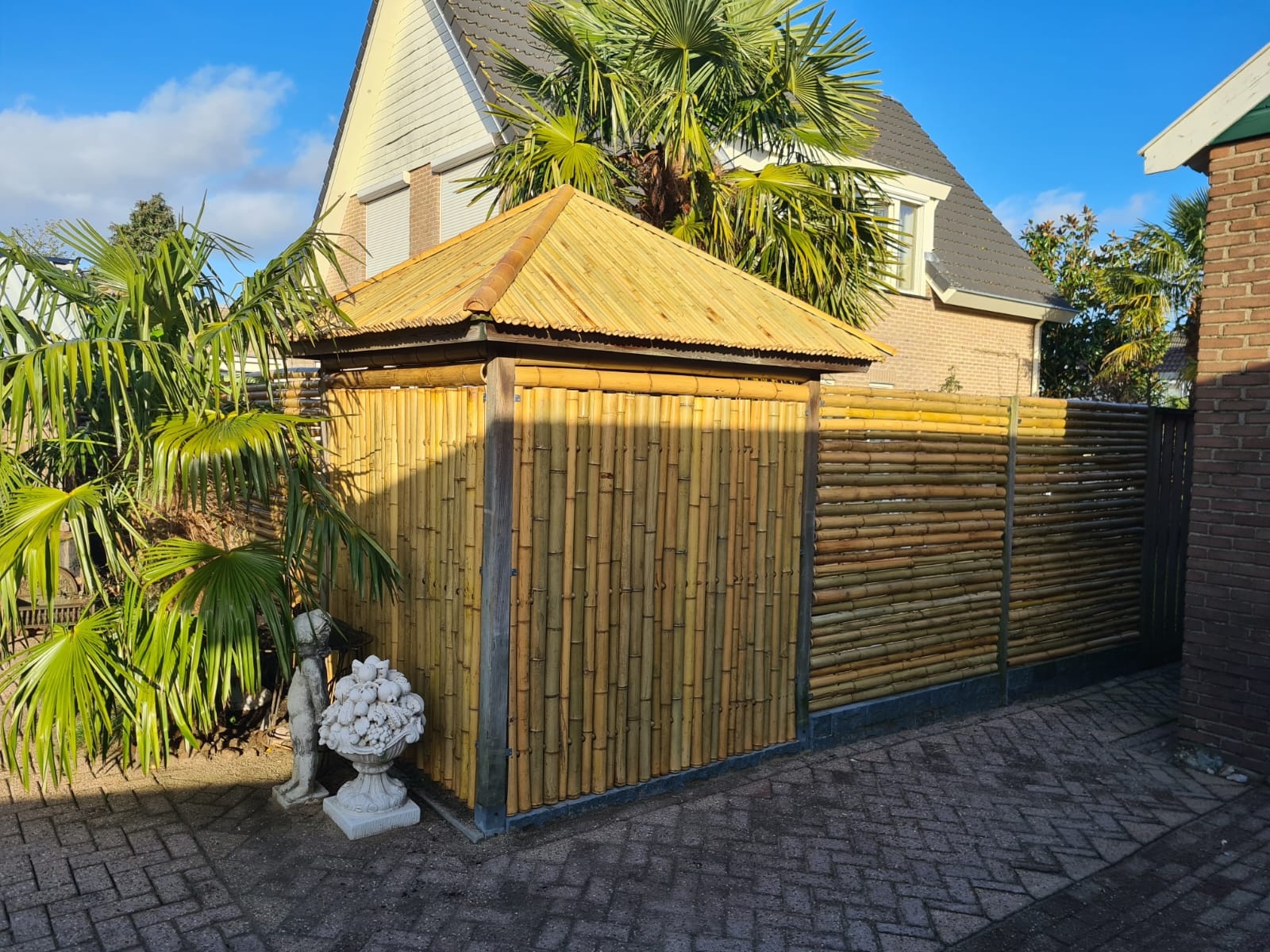 Bamboepalen scherm/schutting 180x180 cm - Naturel Extra