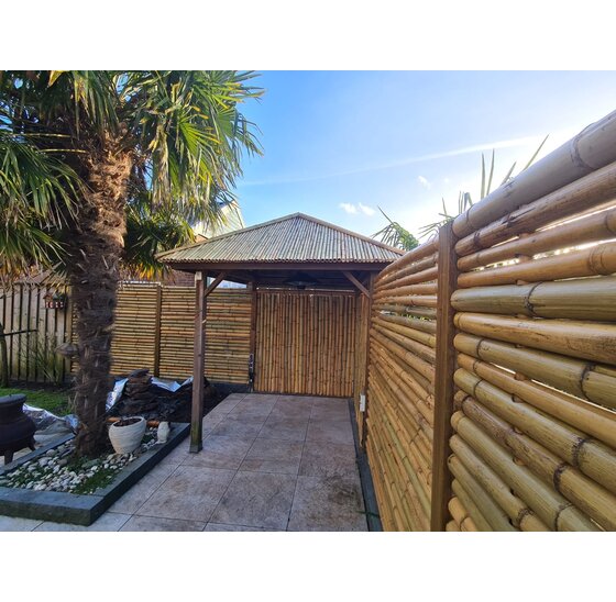 Bamboepalen scherm/schutting 180x180 cm - Naturel Extra