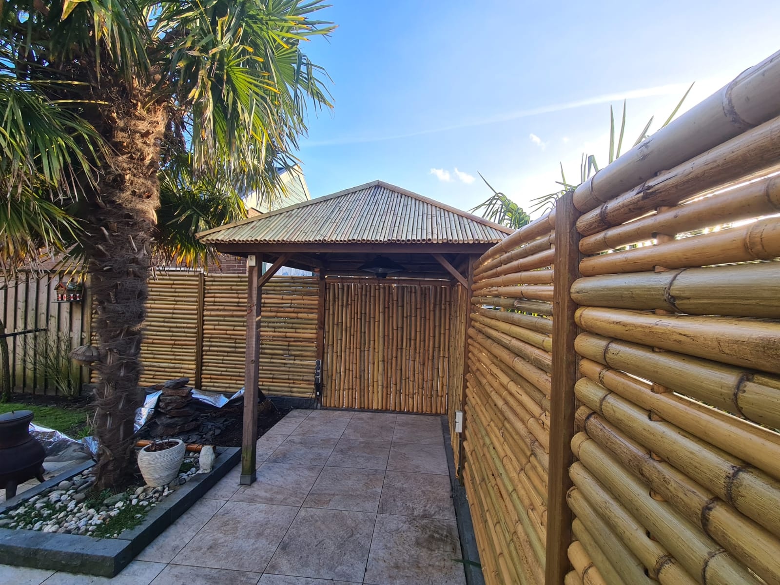 Bamboepalen scherm/schutting 180x180 cm - Naturel Extra