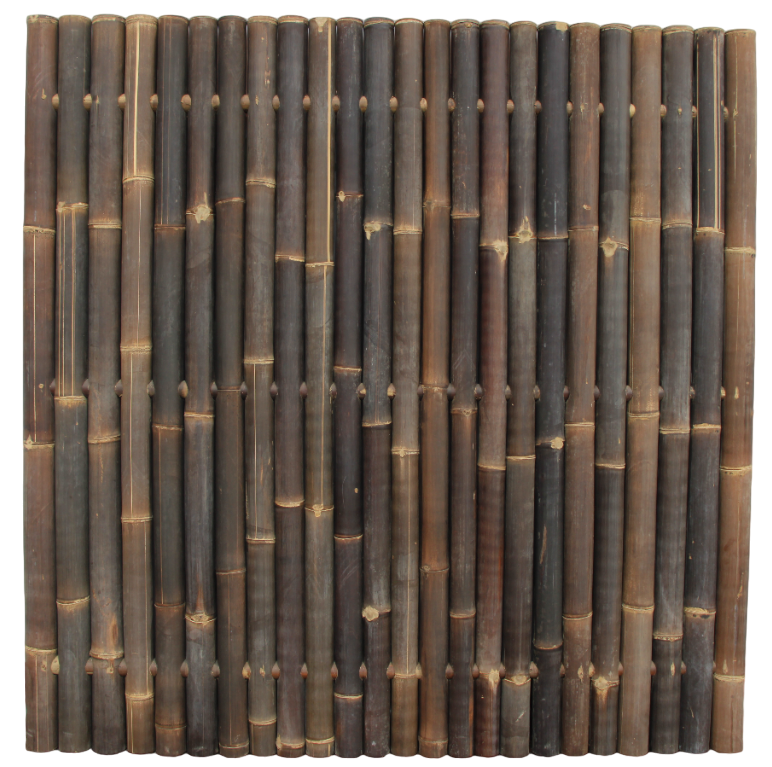 Bamboepalen scherm/schutting 180x180 cm - zwart extra
