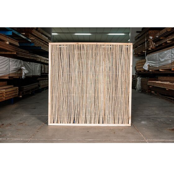 Bamboe schutting Naturel Houten Frame 180x180 cm