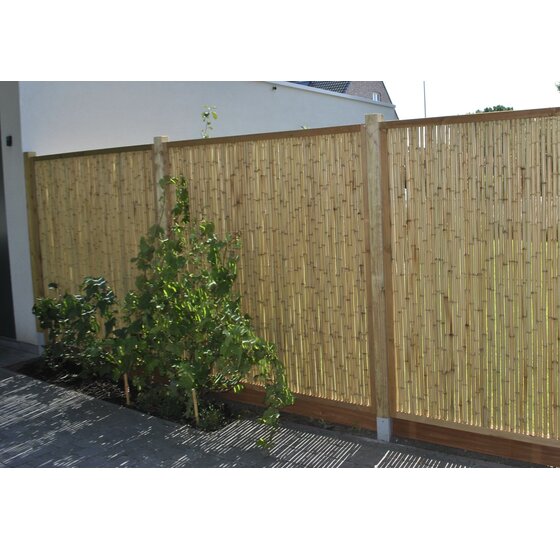 Bamboe schutting Naturel Houten Frame 180x180 cm