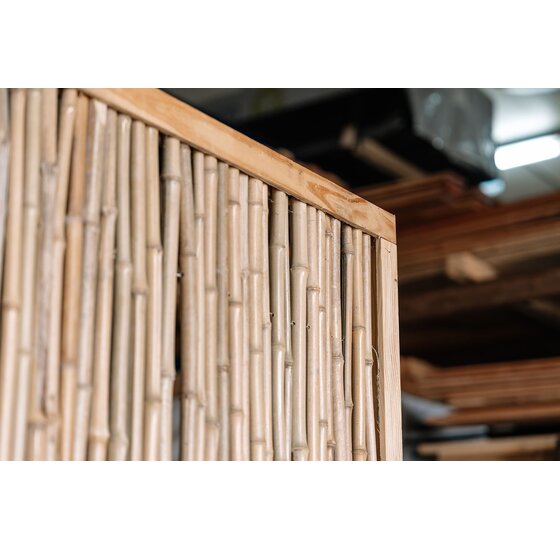 Bamboe schutting Naturel Houten Frame 180x180 cm