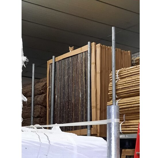 Bamboeschutting Donker Houten Frame 180X180