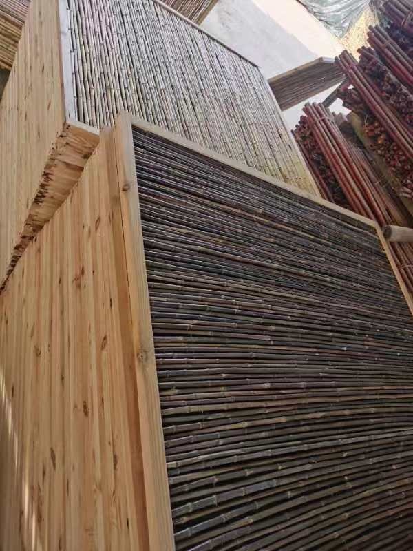 Bamboeschutting Donker Houten Frame 180X180