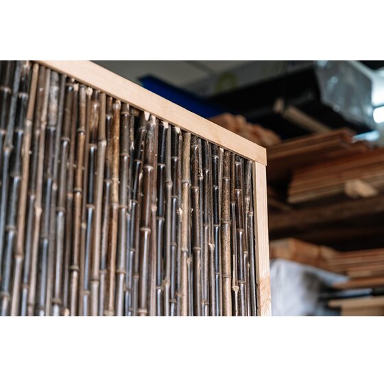 Bamboeschutting Donker Houten Frame 180X180