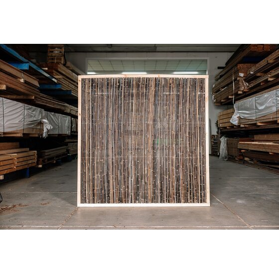 Bamboeschutting Donker Houten Frame 180X180