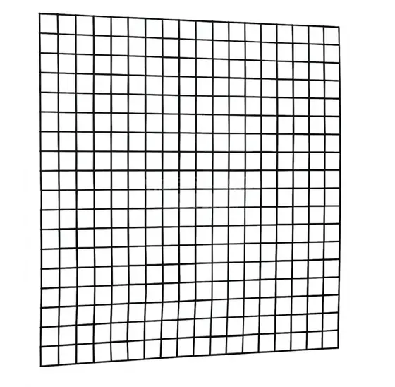 Zwart gepoedercoat gaaspaneel 180x180 cm met maas 10x10 cm en draaddikte van 4 mm – Sterke tuinafscheiding van staalDuurzaam zwart gepoedercoat gaaspaneel van 180x180 cm met 10x10 cm mazen en 4 mm draad, ideaal voor tuinafscheidingen, volières en klimplan