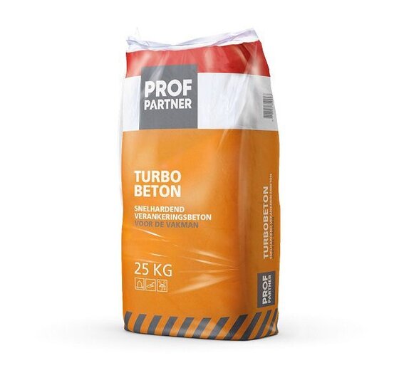 Snelhardende betonmortel turbobeton 25 kg - zonder voormengen