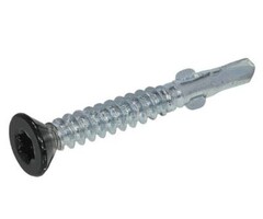 Zelftapschroef  4,20x32mm Wit verzinkt (zwarte kop) - per 100