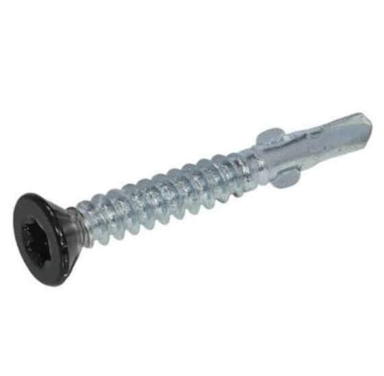 Zelftapschroef  4,20x32mm Wit verzinkt (zwarte kop) - per 100