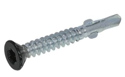 Zelftapschroef 4,20x32mm Wit verzinkt Zwarte kop - 100st