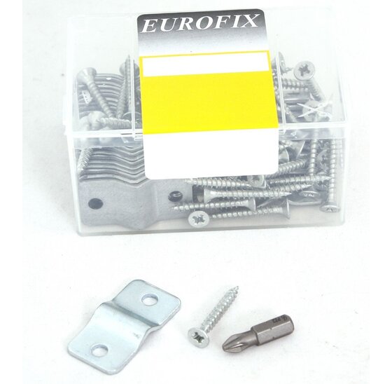 Draadpaneelklemmen verzinkt 20x36,7mm - 30st + bit
