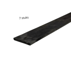 Gedroogde zwarte schuttingplanken 170x14x1,6 cm FSC hout (7 stuks)