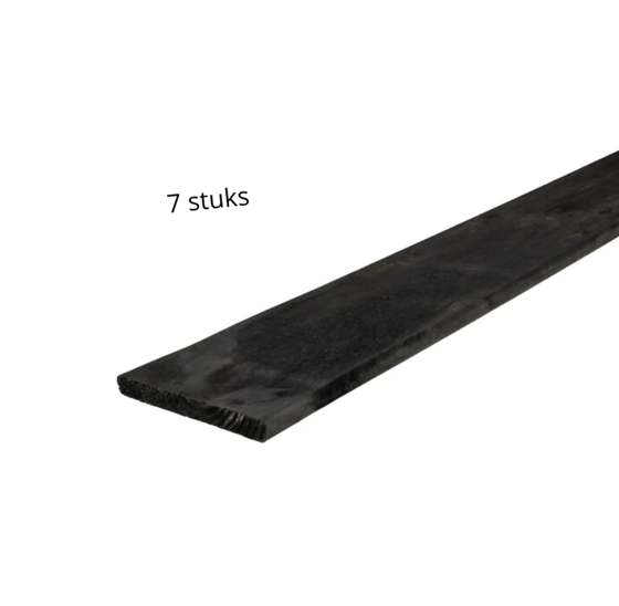 Gedroogde zwarte schuttingplanken 170x14x1,6 cm FSC hout (7 stuks)
