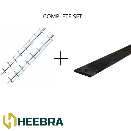 SET RVS Flex Fence 50cm Draaibare Lamellen voor in de tuin compleet met gedroogde zwarte planken