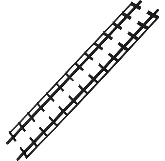Draaibare lamellen schutting zwart 50cm hoog compleet met planken
