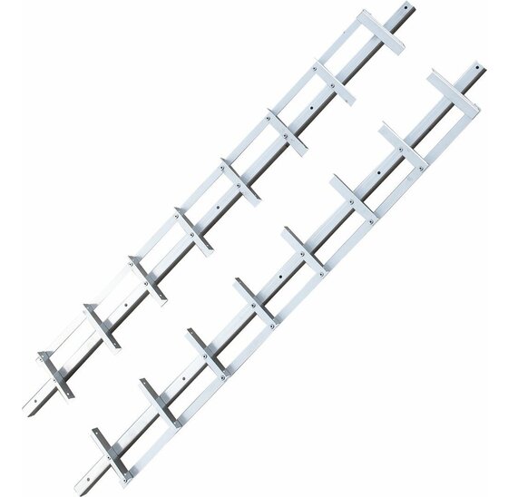 Draaibare lamellen 96cm RVS compleet met zwarte planken 180cm