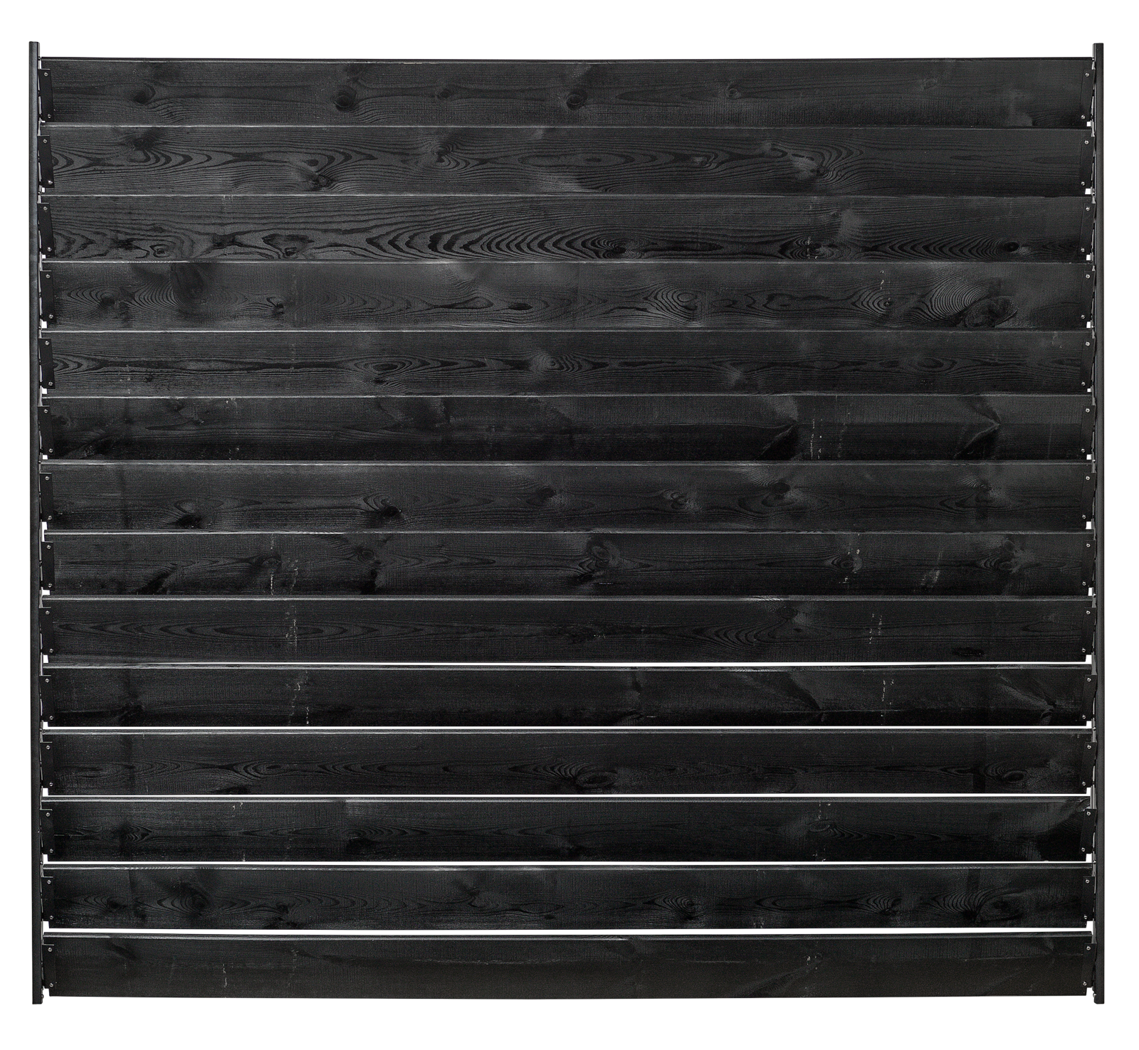 SET Zwarte Flex Fence 165cm Draaibare Lamellen voor in de tuin compleet met gedroogde zwarte planken