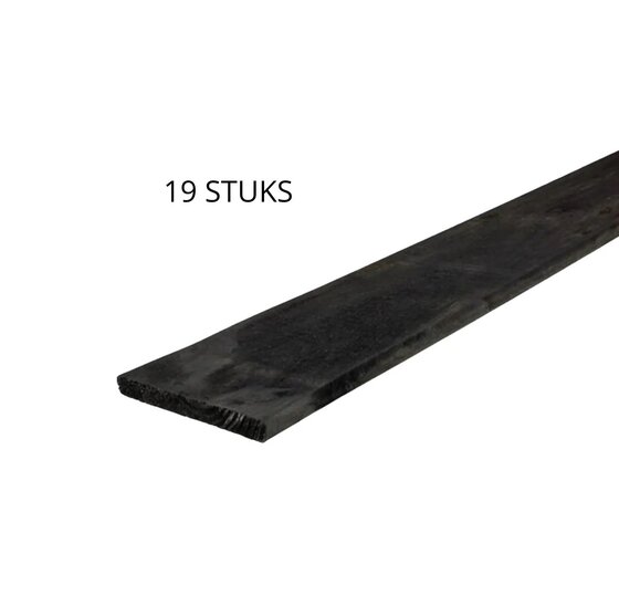 Zwarte houten planken voor Flex Fence 170x14x1.6cm FSC - 19 stuks