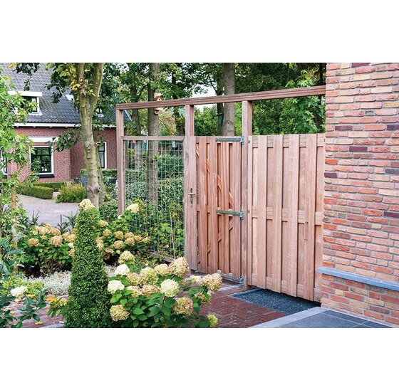 Hardhouten tuindeur 100x180 cm geschaafd met stalen frame