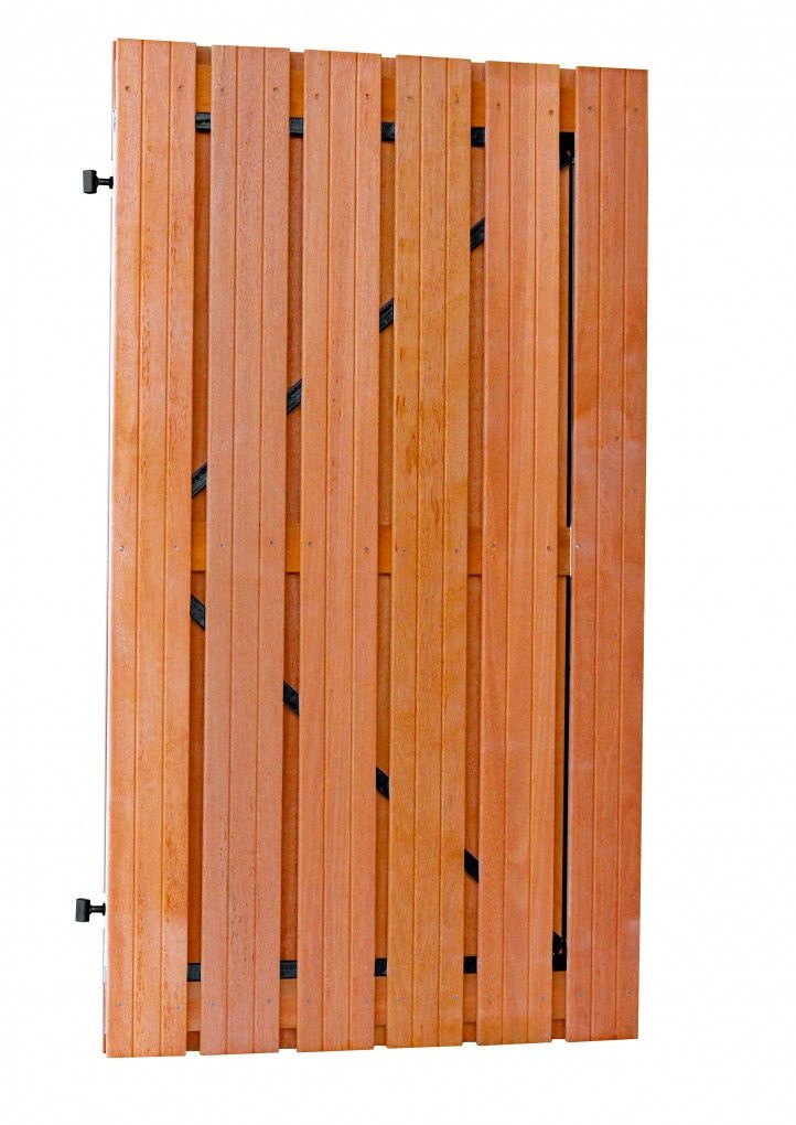 Hardhouten tuindeur 100x180 cm geschaafd met stalen frame