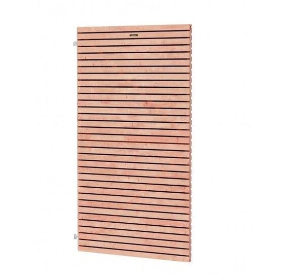 Douglas houten tuindeur 100x180 cm met horizontale latten en stalen frame