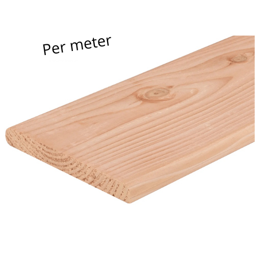 Vuren schuttingplank geschaafd 100 x 14 x 1,8 cm per meter
