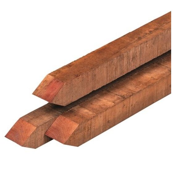 Azobé hardhouten paal 6x6 cm bezaagd - diverse lengtes