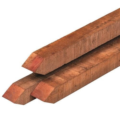 Azobé hardhouten paal 7x7 cm bezaagd - diverse lengtes