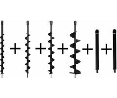 Kibani grondboren 60mm + 80mm + 100 mm + 150 mm + 2 verlengstukken