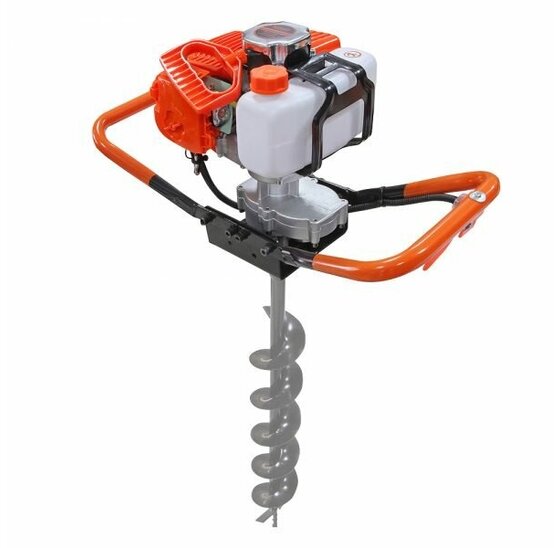 Benzine grondboor 52cc 2.3pk met 60mm en 80mm boor + verlengstuk