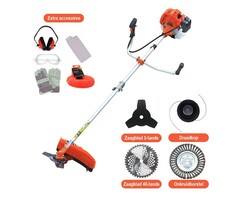 Kibani 4-in-1 Bosmaaier Benzine - 52 cc / 1.9 pk 2-takt Motor – Incl. Onkruidborstel ,Maaidraad, Zaagblad 40-tands en Veiligheidsset
