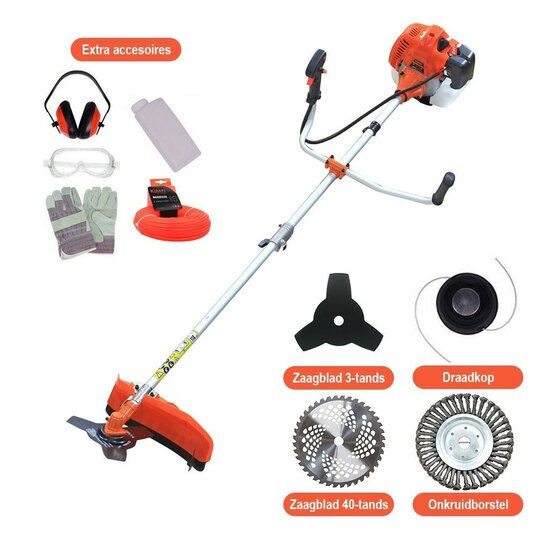 Kibani 4-in-1 Bosmaaier Benzine 52cc + Veiligheidsset