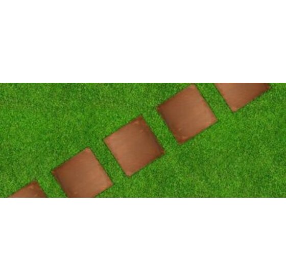 Cortenstaal stapsteen 40x40 cm, 2 mm dik, vierkant tuinpad element