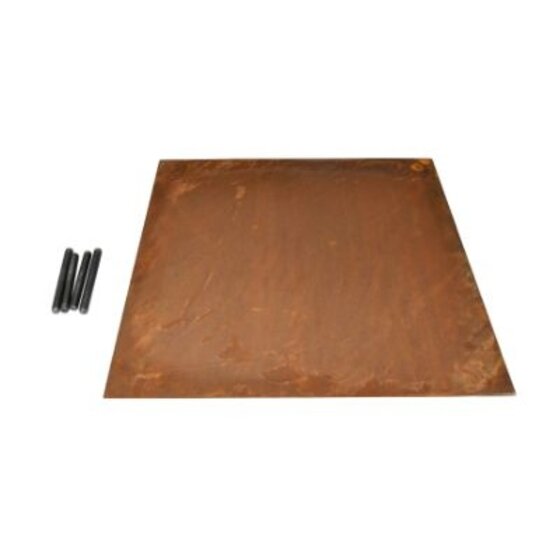 Cortenstaal stapsteen 40x40 cm, 2 mm dik, vierkant tuinpad element
